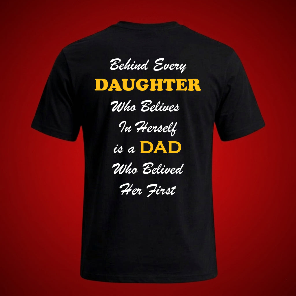 Stylish Father Daughter Love Quote Tee Both Side Printed
