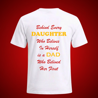 Stylish Father Daughter Love Quote Tee Both Side Printed